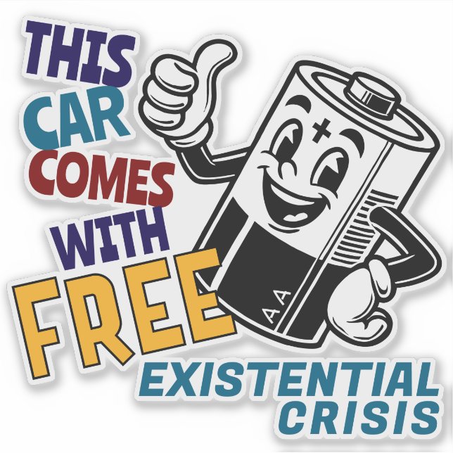 Sticker Batterie de dessin de pare-chocs Tesla Regret (Devant)