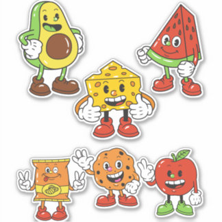 Sticker Batterie de pommes à pastèque Avocado Pack 6