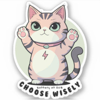 Sticker Battery at 50 Choose Wisely – Introvert Humour 