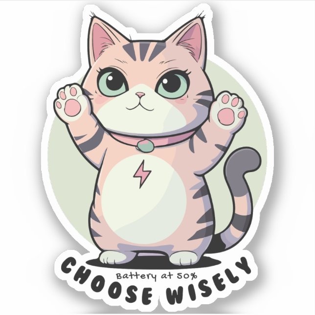 Sticker Battery at 50 Choose Wisely – Introvert Humour  (Devant)