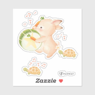 Sticker Batteur lapin Bunny - Parade musicale
