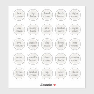 Sticker Baume de crème cosmétique blanc personnalisable de
