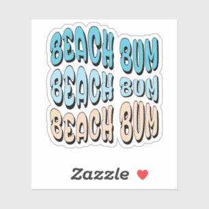 Sticker Beach bum retro vintage