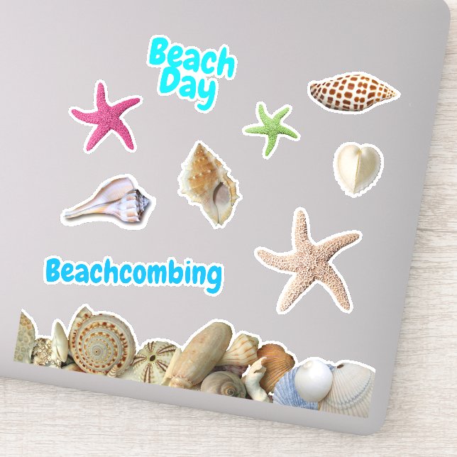Sticker Beach Day Seashs Starfish Grille en forme (Détail)