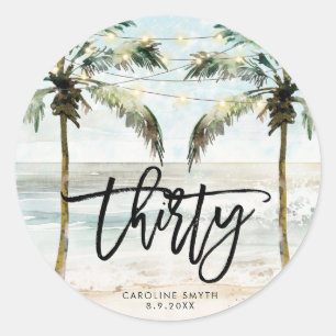 sticker beach tropical palms 30e anniversaire