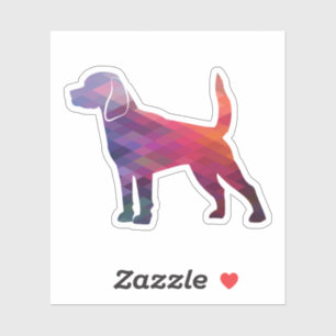 Sticker Beagle Dog Breed Geo Silhouette Purple