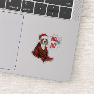 Sticker Beagle Ho Ho Ho Transparent