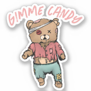 Sticker Bear en Teddy rose mignonne Zombie Gimme Candy Hal