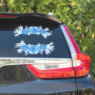 Sticker Beau Aquarelle Roses Bleus