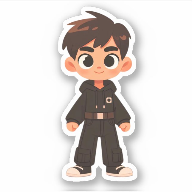 Sticker Beau garçon de dessin animé (Devant)
