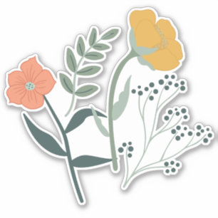Sticker Beau motif botanique floral