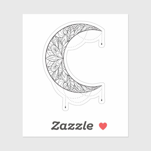 Sticker Beau Motif de design Mandala Moon (Feuille)