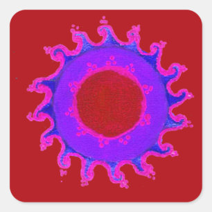 Sticker Beau Motif Indien Extraordinaire Mehndi Maroon Art