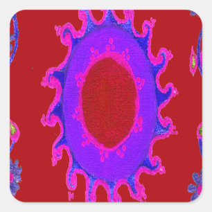 Sticker Beau Motif Indien Extraordinaire Mehndi Maroon Art