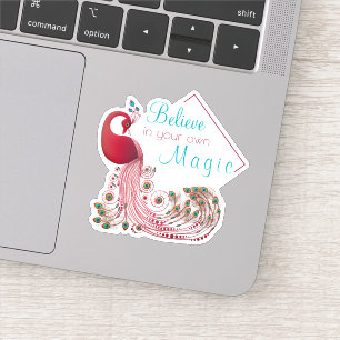 Sticker Beau paon de citation inspirée