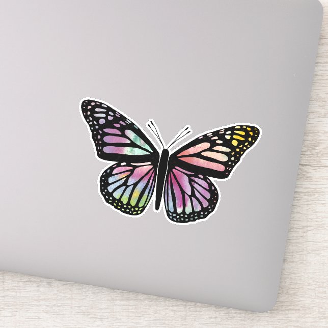 Sticker Beau papillon coloré à l'aquarelle (Détail)
