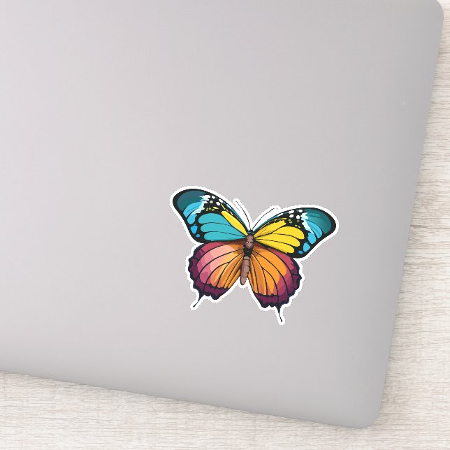 Sticker Beau papillon multicolore (Détail)