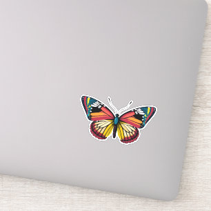 Sticker Beau papillon multicolore