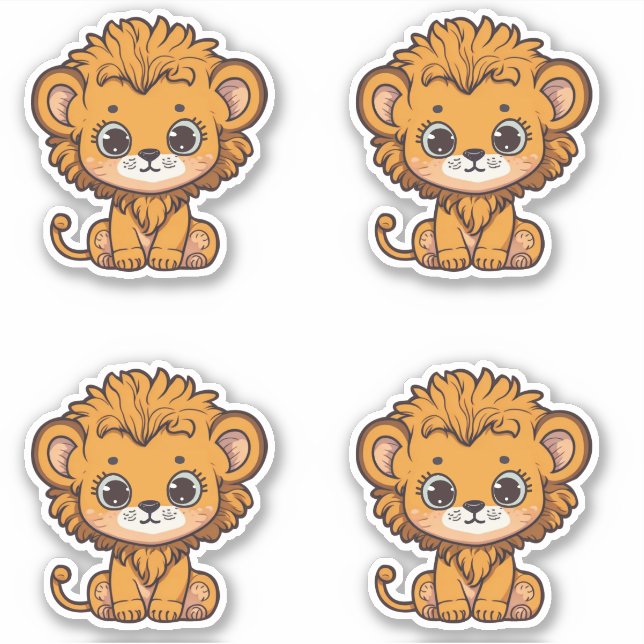 Sticker Beau petit lionceau de bébé - petit Leo (Devant)