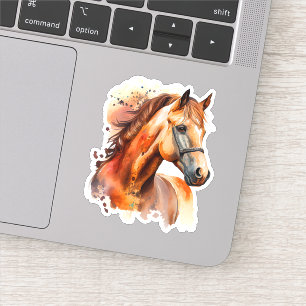 Sticker Beau Sorrel Horse Portrait