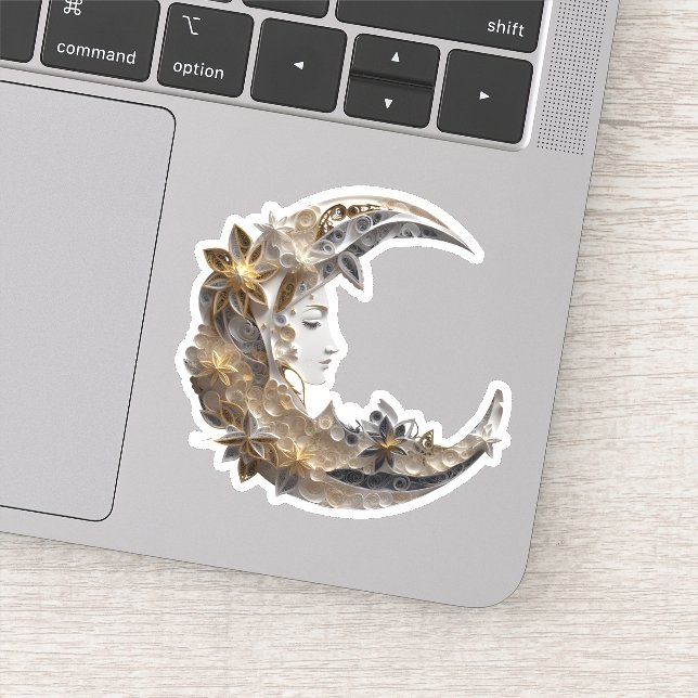 Sticker Beau visage dans la lune (Détail)