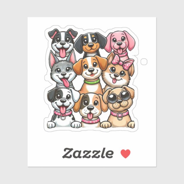 Sticker Beaucoup de chiots (Feuille)