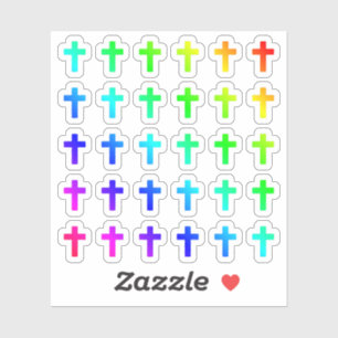 Sticker Beaucoup De Croix Colorées De Minuscules Formes D