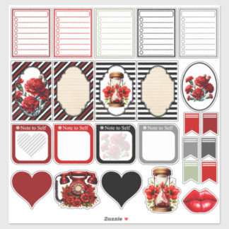 Sticker Beauté florale noire et blanche