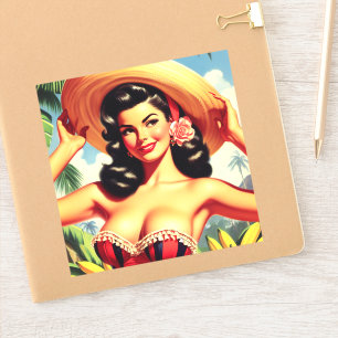 Sticker Beauté Vintage Latina Pin-up