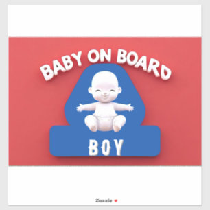 Sticker Bébé avec un panneau de voiture 'Bébé à bord'