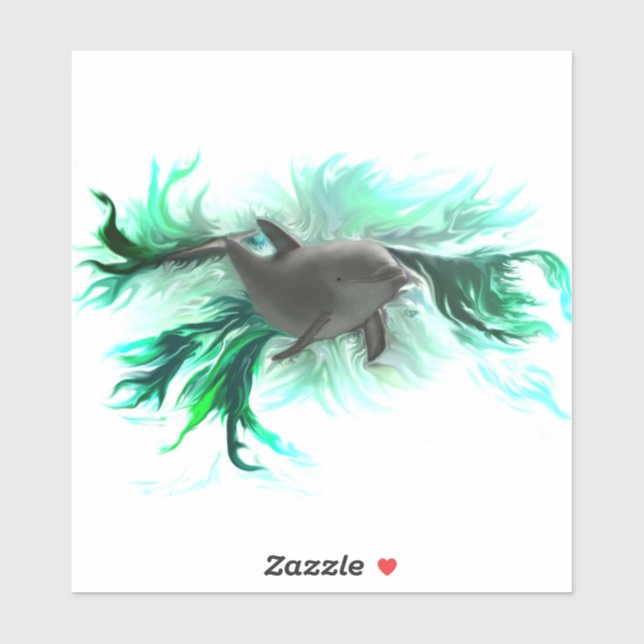 Sticker Bébé dauphin (Feuille)