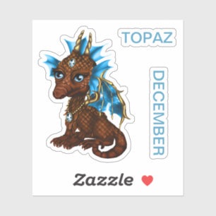 Sticker Bébé Dragon Décembre Topaz