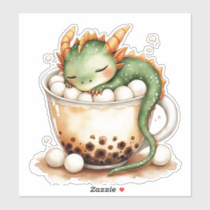 Sticker Bébé Dragon Mignon Sur Des Œufs