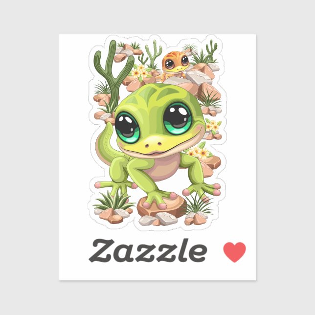 Sticker Bébé Geckos jote personnages de dessin (Feuille)