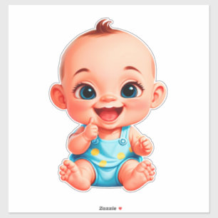 Sticker Bébé Heureux Dessin Animé