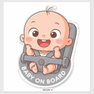 Sticker Bébé Heureux Dessin Animé