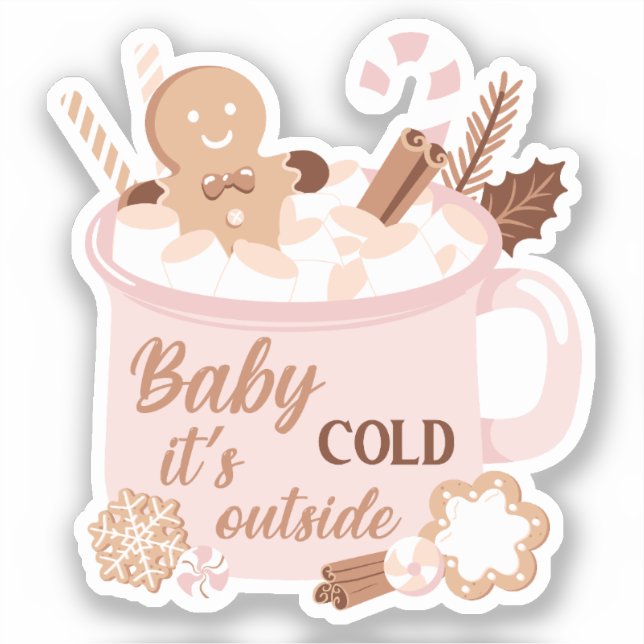 Sticker Bébé Il fait froid dehors (Recto)