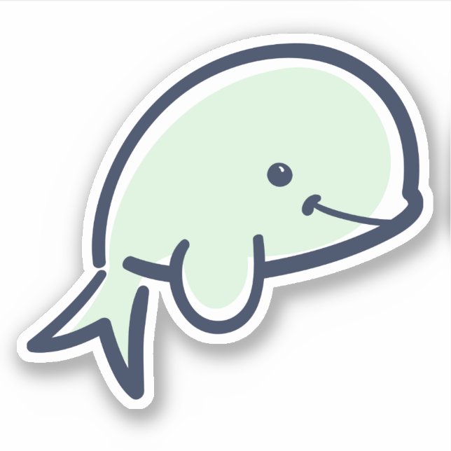 Sticker Bébé mignon Beluga Whale Cartoon Scrapbook (Devant)