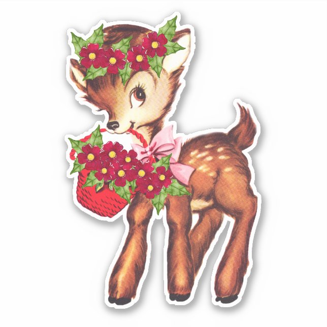 Sticker Bébé mignon Cerf de Noël (Devant)