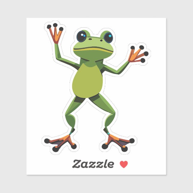 Sticker Bébé mignon Dancing Arbre Grenouille (Feuille)