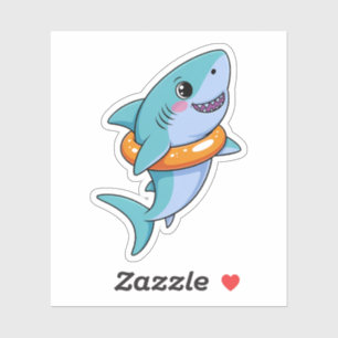 Sticker Bébé Requin Mignon Avec Flotteur   Enfants