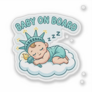 Sticker Bébé Statue de la Liberté endormi