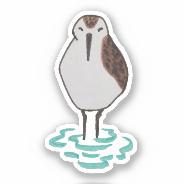 Sticker Bécasseau d'Oiseau de l'océan (Recto)