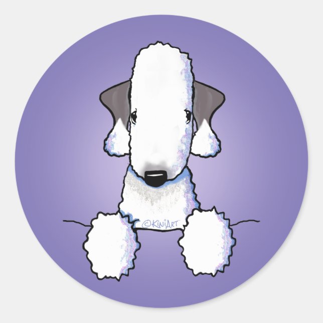 Sticker Bedlington Terrier Classic Round (Devant)