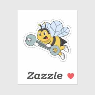 Sticker Bee as Mechanic with Wrench