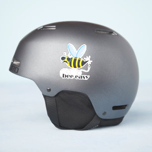 Sticker Bee caractère avec mustache lunettes de soleil Bee