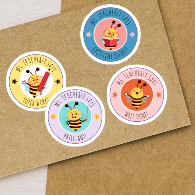 Sticker Bee Classroom Récompense les réalisations des élèv (Bee Classroom Reward Student Achievement Teacher Sticker)