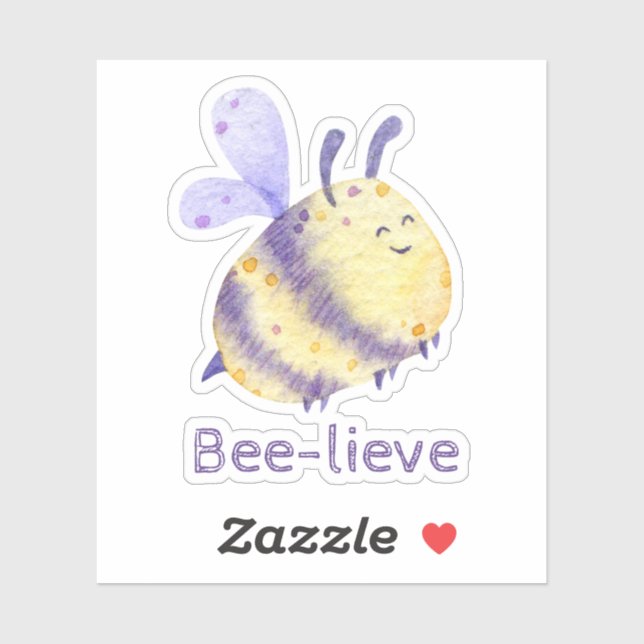 Sticker *~* Bee Lieve Cute Fuzzy Teacher Garderie (Feuille)
