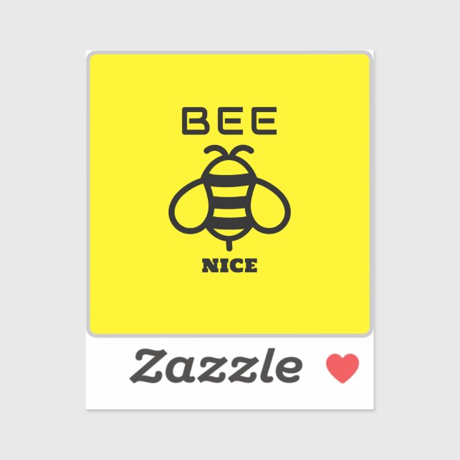 Sticker Bee Nice with Yellow Background Design (Feuille)