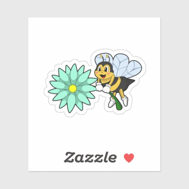 Sticker Bee with flower.PNG (Feuille)